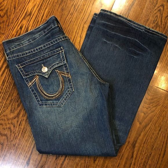 TRUE RELIGION RAINBOW BILLY Mens Relaxed Boot Leg Denim Jeans 42x33 - Picture 5 of 8